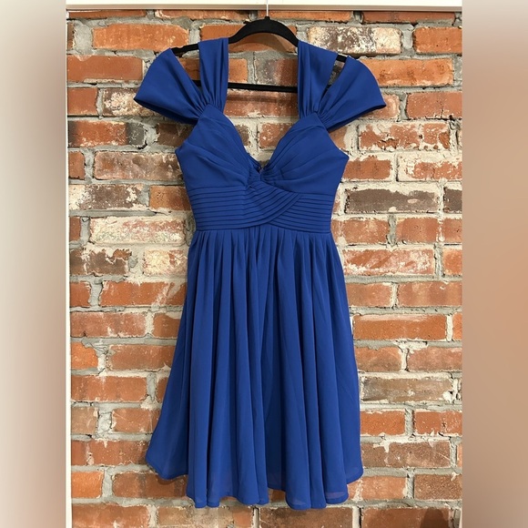 Lulus Come Away With Me Royal Blue Skater Dress Size Small - Picture 6 of 15